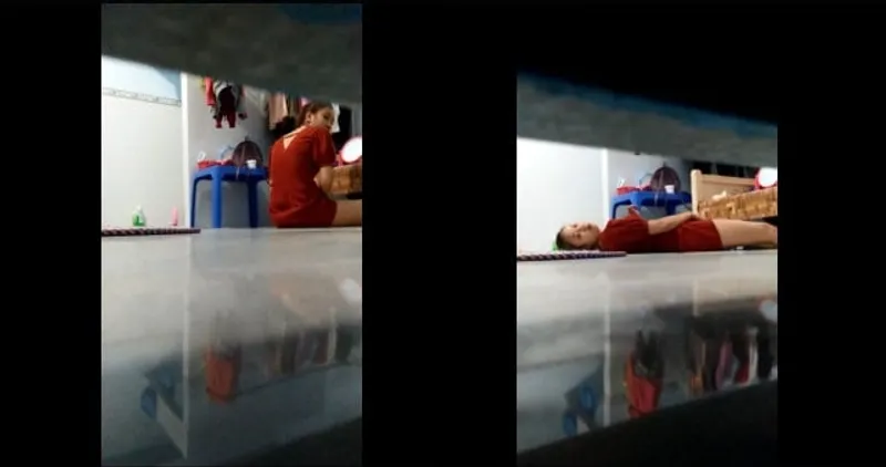 Quay lén cô bạn gái thẩm du trong phòng